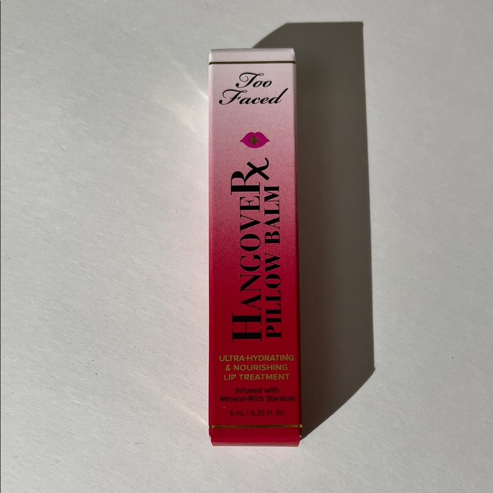 Too Faced Hangover Pillow Balm Lip Treatment Gloss in Pink Mint Full Size NEW!